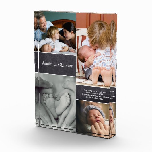 Baby Naam Foto Collage Birth Notice (Rechts)