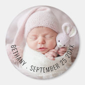 Baby Naam foto Datum geboortedatum geboortedatum Magneet (Voorkant)