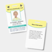 Baby Naam foto-ID identiteitskaart Badge (Front & Back)