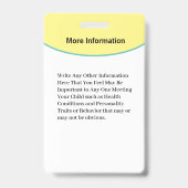 Baby Naam foto-ID identiteitskaart Badge (Back)