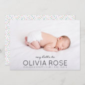 Baby Naam Fotobedekking Pastel Terrazzo Birth Aankondiging (Voorkant / Achterkant)