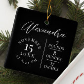 Baby Naam & geboorte Stats Foto Black Keepomwille Keramisch Ornament