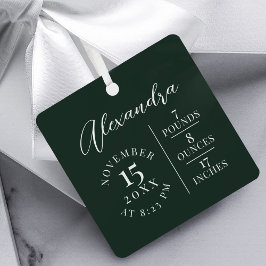 Baby naam & geboorte Stats Foto Green Keepomwille Metalen Ornament