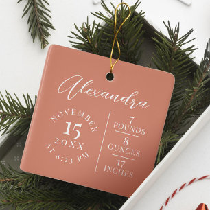 Baby Naam & geboorte Stats Foto Roze Keepomwille Keramisch Ornament