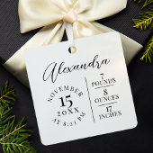 Baby Naam & geboorte Stats Foto White Keepomwille Keramisch Ornament