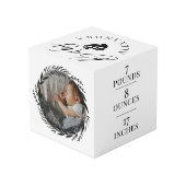 Baby Naam & geboorte Stats Voetafdruk & foto Wreat Kubus (Achter hoekig)