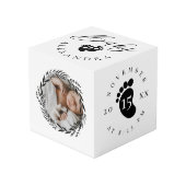 Baby Naam & geboorte Stats Voetafdruk & foto Wreat Kubus (Voorkant hoekig)