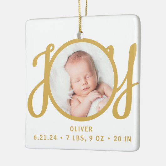 Baby Naam Geboortestatistieken Foto Keepsake Keramisch Ornament (Links)