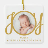 Baby Naam Geboortestatistieken Foto Keepsake Keramisch Ornament (Voorkant)