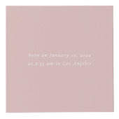 Baby Naam & Geboortestatus Aangepaste Foto Roze Kubus (Rechts)