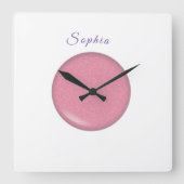 Baby Naam gepersonaliseerd, Nursery, kinder,       Vierkante Klok (Voorkant)