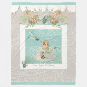 Baby Naam Gepersonaliseerd Wieg Fairy Teacup Drago Fleece Deken