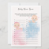 Baby Naam Geslacht Onthullen Party Game Kaart (Voorkant)