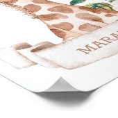 *~* Baby Naam Giraffe Nursery Girl Oerwoud Sweet Poster (Hoek)