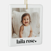 Baby naam hartfoto keramisch ornament (Rechts)