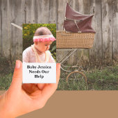 Baby Naam heeft onze hulp nodig Doneer QR code Kaa Visitekaartje