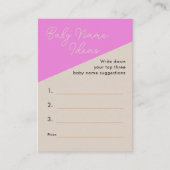 Baby Naam Ideeën Bright Pink Oranje Activiteit Kaa Informatiekaartje (Voorkant)