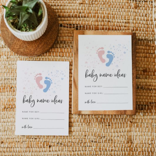 Baby naam ideeën Kaart voor Baby shower