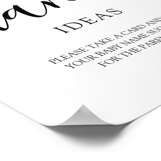 Baby Naam Ideeën Spelbord Poster (Hoek)