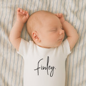 Baby Naam Minimalistisch Script Typografie Naam Romper