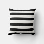 Baby Naam Modern Waterverf Zwarte Floral Stripe Kussen (Achterkant)