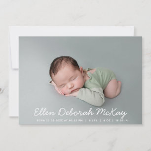 Baby Naam Overlay Foto Collage Pasgeboren Cute Geb Aankondiging