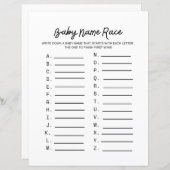 Baby Naam Race Baby shower Game (Voorkant / Achterkant)