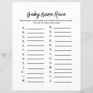 Baby Naam Race Baby shower Game