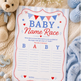 Baby Naam Race Baby Shower Spel Kaart
