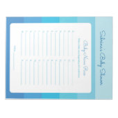 Baby Naam Race Blue Ombre Stripes Baby shower Game Notitieblok (Voorkant)