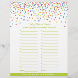 Baby Naam Race Confetti Baby shower Game