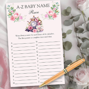 Baby Naam Race Douche Spel Theepot Bloemen