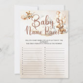 BABY NAAM RACE Easy Baby shower Game Schattige Bee Kaart (Voorkant)
