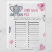 Baby Naam Race [Elephant [Roze]] Briefhoofd (Voorkant / Achterkant)