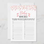 Baby Naam Race Game Baby shower Party Kaart (Voorkant)