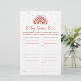 Baby Naam Race Game Boho Regenboog Baby Shower