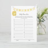 Baby Naam Race Game Boy Teddy Bear Kaart (Staand voorkant)