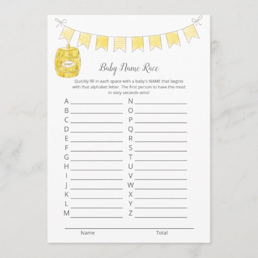 Baby Naam Race Game Boy Teddy Bear Kaart (Voorkant)