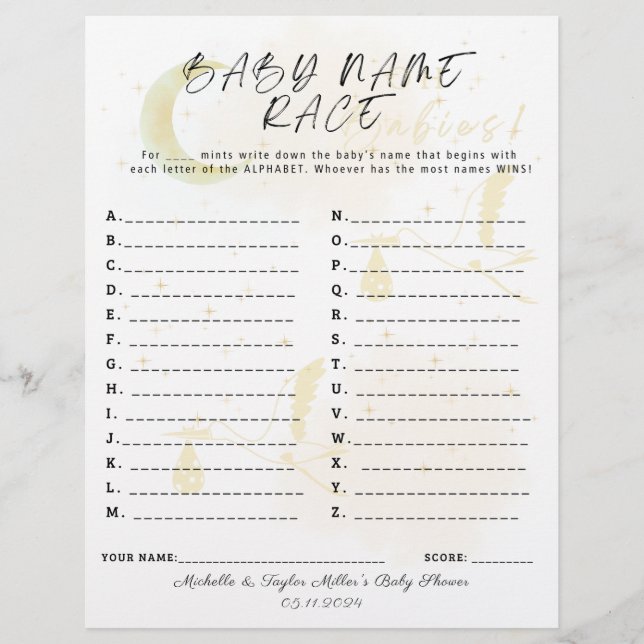 Baby Naam Race Game Oh Baby's! Twin Storks (Voorkant)