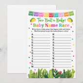 Baby Naam Race Game Taco Baby shower Advieskaart (Voorkant / Achterkant)
