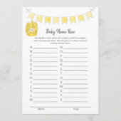 Baby Naam Race Game Teddy Bear Kaart (Voorkant)