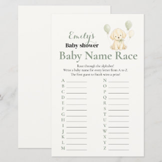Baby Naam Race Golden Retriever Baby Shower Spel