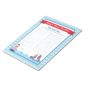 Baby Naam Race Nautical Theme Baby shower Game Notitieblok (Schuin)