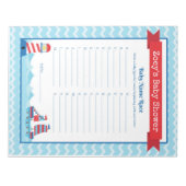 Baby Naam Race Nautical Theme Baby shower Game Notitieblok (Voorkant)