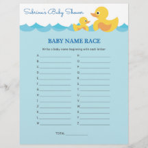 Baby Naam Race Rubber Duck Baby shower Game