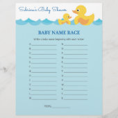 Baby Naam Race Rubber Duck Baby shower Game (Voorkant)