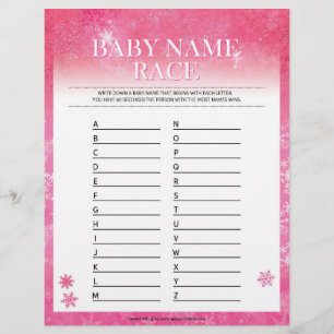Baby naam Race [Snowy Pink] Briefhoofd