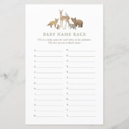Baby Naam Race Woodland Baby shower Game