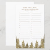 Baby Naam Race Woodland Baby shower Game (Voorkant / Achterkant)