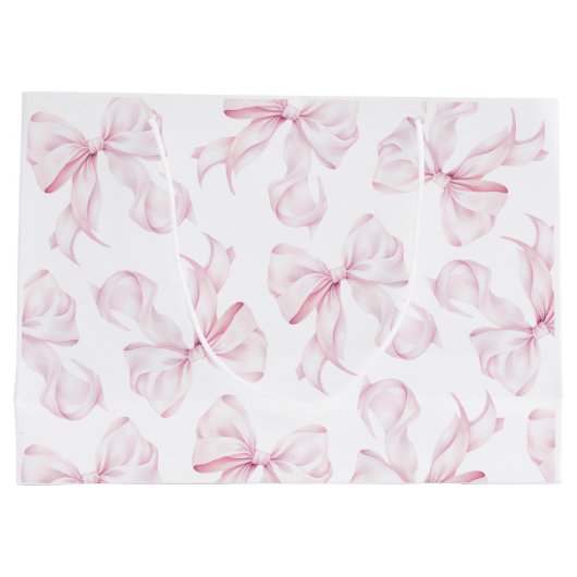 Baby Naam Roze Bow Gift Bag Groot Cadeauzakje (Achterkant)